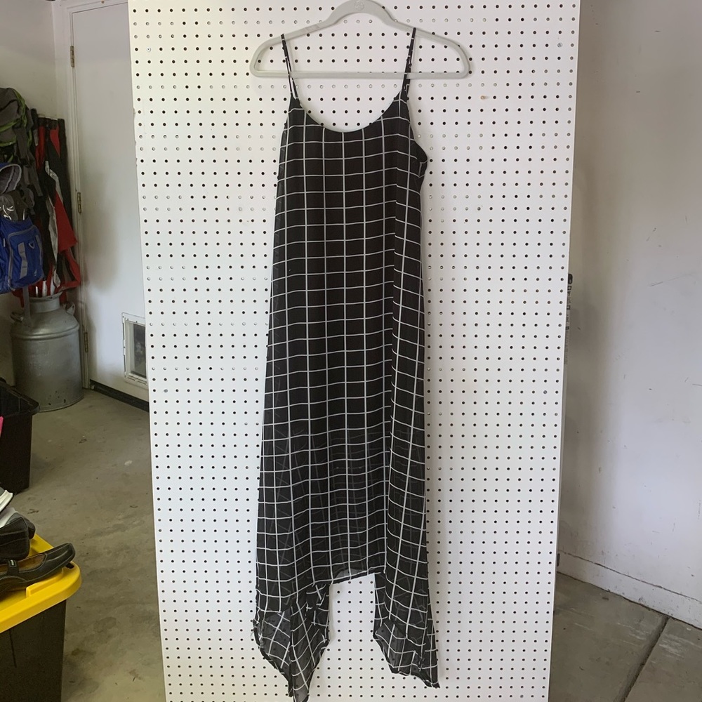 Lumière Hi Low Black and White Tank Dress Size M